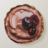 デカデントなチョコレートチェリーデザート投げ枕 ラウンドクッション (裏面)