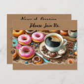 デカデントのドーナツとコーヒーのお知らせ 招待状 (正面/裏面)