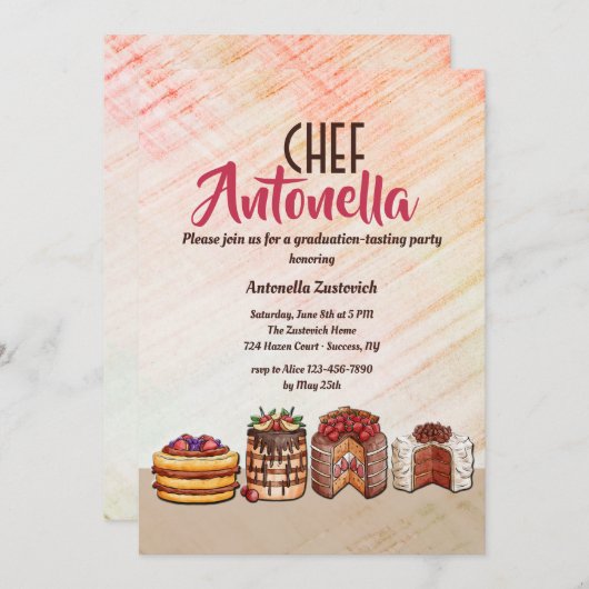 デカデントデッセルツシェフセージュパーティー招待状 招待状 (正面/裏面)