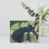 デカデント若い女性ラモンカサスヴィンテージアートカード ポストカード (スタンド正面)