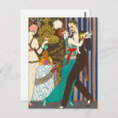 デカデント・パリの夜アールデコはがき ポストカード (正面/裏面)