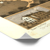 デカトゥールイリノイ1869アンティークパノラママップ ポスター (角)