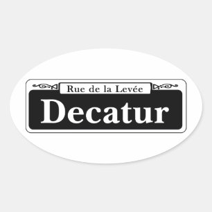 デカトゥールセントニューオーリンズ通り標識 楕円形シール