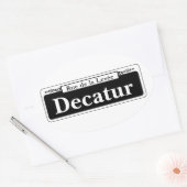 デカトゥールセントニューオーリンズ通り標識 楕円形シール (封筒)