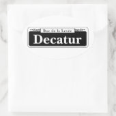 デカトゥールセントニューオーリンズ通り標識 楕円形シール (バッグ)