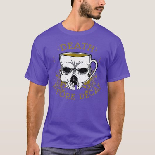 デカフおもしろいスカルコーヒーマグギフト前の死 Tシャツ (正面)