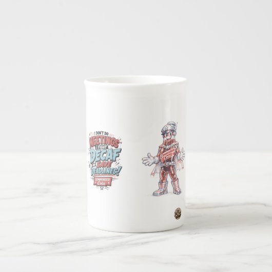 デカフェと戦う  ボーンチャイナマグカップ (正面)