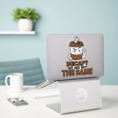 デカフェは私たちと同じではない面白いコーヒーステッカー シール (デスク上のノートパソコン)