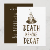デカフェより死を選ぶ 招待状 (正面/裏面)