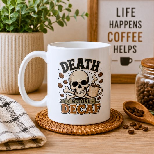デカフェより死を コーヒーマグカップ
