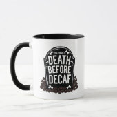 デカフェより死を Custom Name 墓石 マグカップ (左)