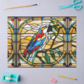 デカフェイクップクラフトチップ用ステンドグラスのオウム 薄葉紙 (クラフト)