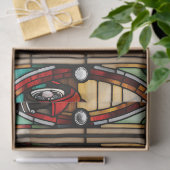 デカフェイクップクラフト用ステンドガクラシックラス製の自動車 薄葉紙 (ギフト)