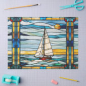 デカフェイクップクラフト用ステンドグラス帆船 薄葉紙 (クラフト)