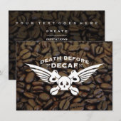 デカフェコーヒー豆より死を選ぶ 招待状 (正面/裏面)