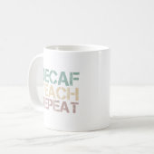 デカフェコーヒー 教える 反復 楽しい先生の引用 コーヒーマグカップ (正面左)