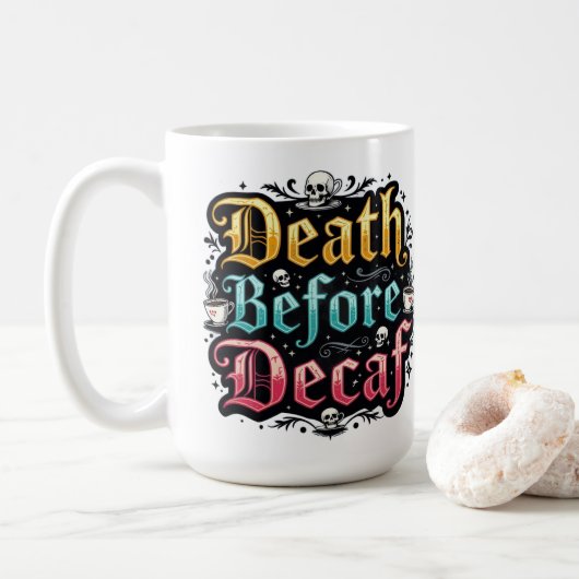 デカフ前の死 コーヒーマグカップ (ドーナツ)