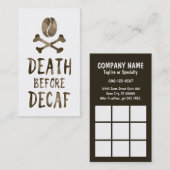 デカフ前の死 ロイヤリティカード (正面/裏面)