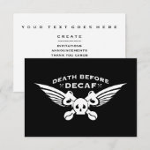 デカフ前の死 招待状 (正面/裏面)