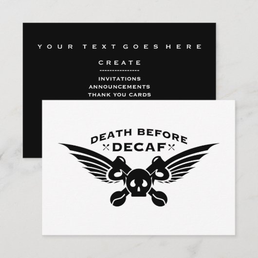 デカフ前の死 招待状 (正面/裏面)