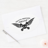 デカフ前の死 楕円形シール (封筒)