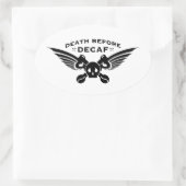 デカフ前の死 楕円形シール (バッグ)