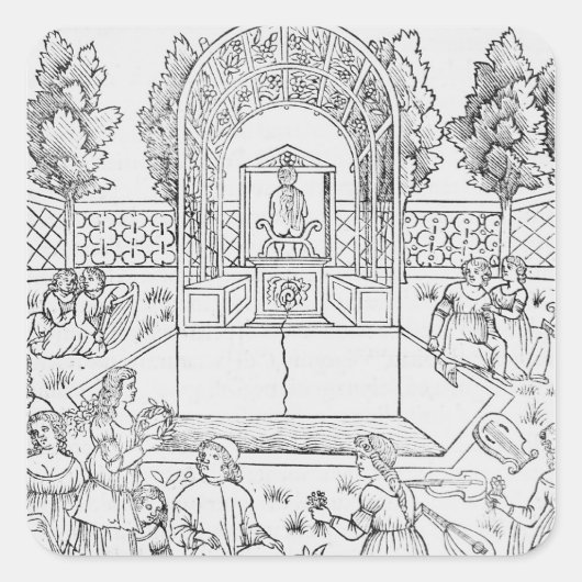 デカメロンのシーン スクエアシール (正面)