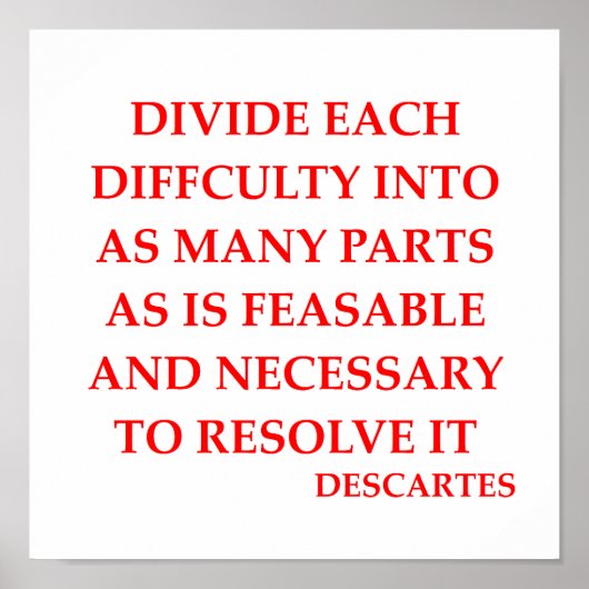 デカルト引用文 ポスター (正面)