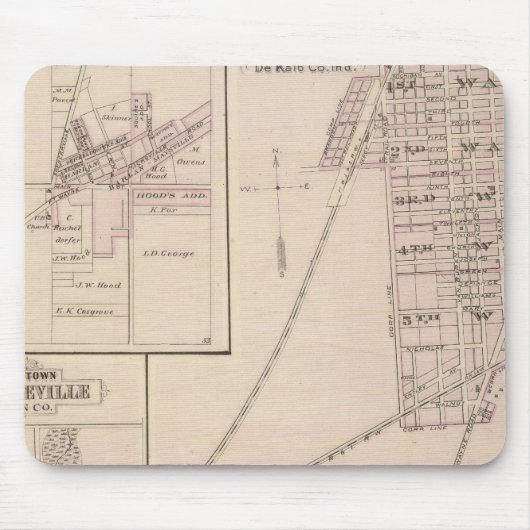デカルブ·オーバーンの地図 マウスパッド (正面)