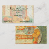 デカンターとレモンのプレート；ビンセント・ヴァン・ゴッホ 名刺 (正面/裏面)