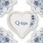 デカール3" x3"青いフローラのQヒント シール (正面)