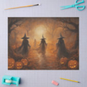 デカ不気味プページのための森の中のハロウィーン魔女 薄葉紙 (クラフト)