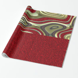 デカ祝デント、赤 ラッピングペーパー