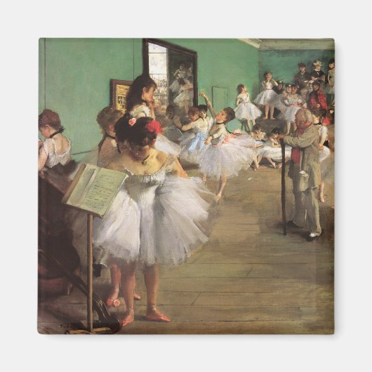 デガによるダンスクラス、印象派バレエの名画 マグネット (正面)