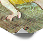 デガスによる「踊り手がかがむ」- バレエ芸術 ポスター (角)