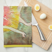 デガスによる「踊るダンサーたち」- バレエ芸術 キッチンタオル (四つ折り)