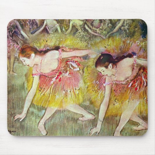 デガスによる「踊るダンサーたち」- バレエ芸術 マウスパッド (正面)
