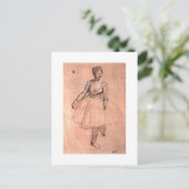 デガスのバレリーナのスケッチ　美しいバレエダンサーの芸術 ポストカード (スタンド正面)