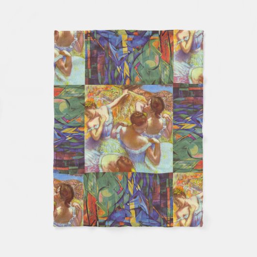 デガスの踊り手とマルクの鹿 フリースブランケット (正面)