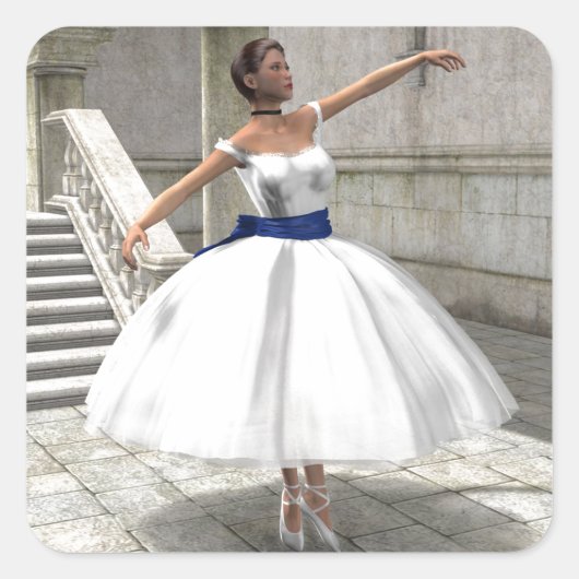 デガスバレリーナスクエアステッカー スクエアシール (正面)