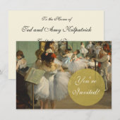 デガス ダンス クラスのバレエダンサー バレリーナ アート 招待状 (正面/裏面)