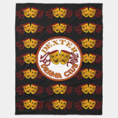 デキスターの戯曲悲劇のマスクとの大きいフリースの黒 フリースブランケット (正面)