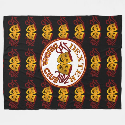 デキスターの戯曲悲劇のマスクとの大きいフリースの黒 フリースブランケット (正面(横))