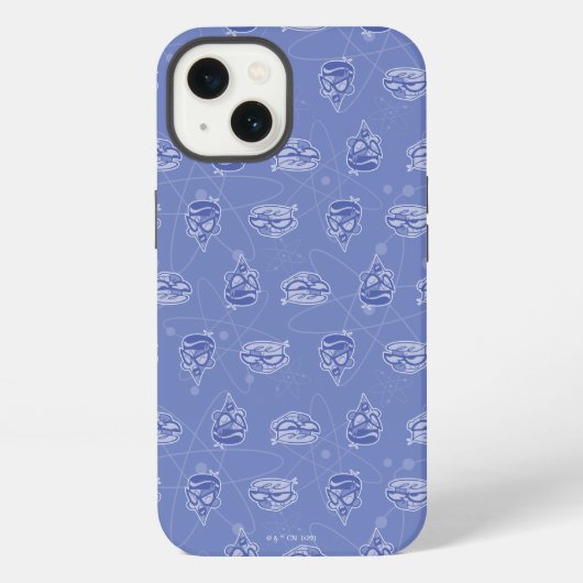 デクスターとマンダーク原子パターン iPhoneケース (裏面)