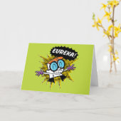 デクスター「ユーレカ!」 ハーフトーン吹き出しグラフィックス カード (黄色い花)