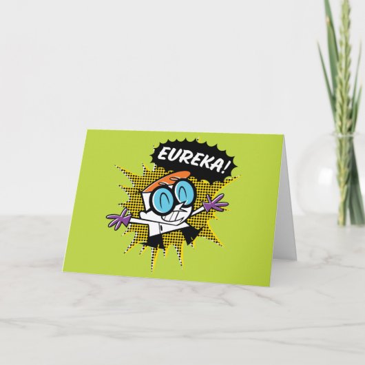 デクスター「ユーレカ!」 ハーフトーン吹き出しグラフィックス カード (正面)