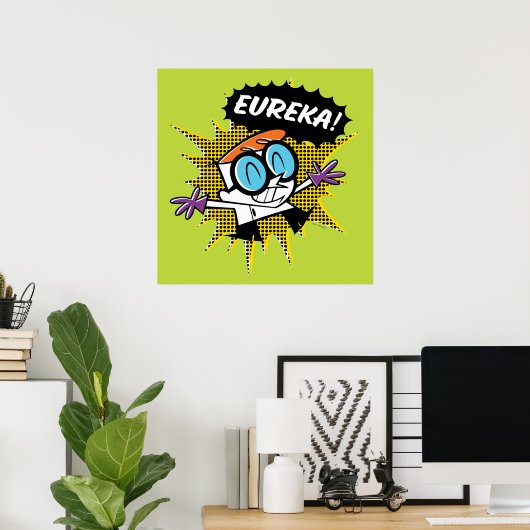 デクスター「ユーレカ！」 ハーフトーン吹き出しグラフィックス ポスター (ホームオフィス)