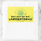 デクスター – 研究室から出て!!! 長方形シール (バッグ)