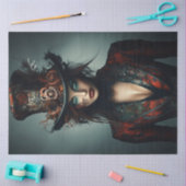 デクップスタームパンクビクトリアンビューティフル女性 薄葉紙 (クラフト)