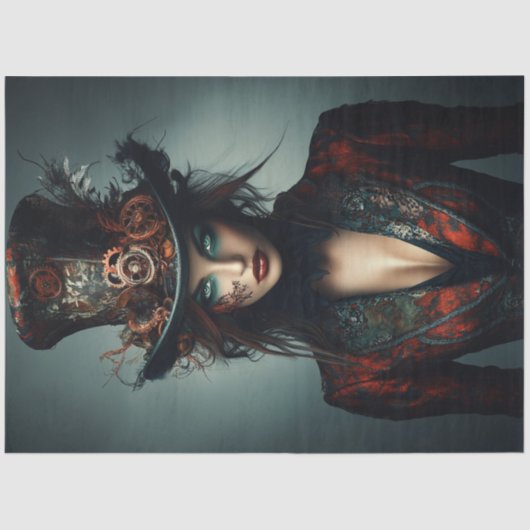 デクップスタームパンクビクトリアンビューティフル女性 薄葉紙 (正面)